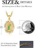 wholesale 925 Sterling Silver & 24k Gold Plated Saint Jude Thaddeus Medal Pendant Necklace for Men/Women-0-2