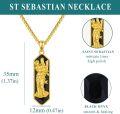 wholesale Gold 925 Sterling Silver Black Onyx Saint Michael Pendant Necklace for Men Women 24 Chain-0-5