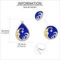 wholesale 925 Sterling Silver Teardrop Abalone Shell & Lapis Lazuli Starry Night Pendant Necklace-0-4