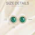 wholesale Gold-Plated 925 Sterling Silver Blue Stone Stud Earrings with Cubic Zirconias and White Pearl Backs-0-7