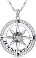 wholesale Sterling Silver Compass Necklace I d Be Lost Without You Love Gift for Wife Girlfriend Her Anniversary Birthday-0-24