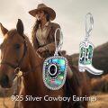 wholesale 925 Sterling Silver Abalone Shell Eye & Boot Dangle Earrings - Nautical Style Jewelry-0-5