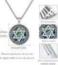 wholesale 925 Sterling Silver Abalone Shell Star of David Pendant Necklace  Judaica Gifts for Men & Women-0-5