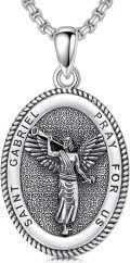 wholesale Sterling Silver Saint Medal Oval Necklace for Men Women Religious Jewelry-0-15
