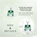 wholesale 925 Sterling Silver Green Enamel Heart Moonstone Frog Pendant Necklace for Women Gifts-0-4