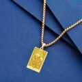 wholesale Gold 925 Sterling Silver The Lovers Tarot Pendant Necklaces for Women Men Gifts-0-2