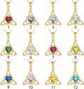 wholesale 14K Gold Green Crystal Heart Trinity Knot Pendant Necklace for Women-0-2