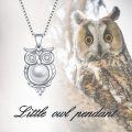 wholesale 925 Sterling Silver Pearl Owl Pendant Necklace - I Love You Message in 100 Languages s for Her-0-4