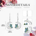 wholesale 925 Sterling Silver Butterfly Crescent Moon Drop Earrings with Green and Blue Enamel Accents-0-4