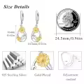 wholesale 925 Sterling Silver Sunflower and Butterfly Drop Earrings Wholesale for Women-0-6