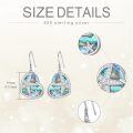 wholesale 925 Sterling Silver Platinum Plated Heart Starfish Abalone Shell Diamond Drop Earrings-0-3