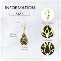wholesale 925 Sterling Silver Teardrop Black Onyx Filigree Leverback Earrings for Women - Unique Bohemian  Idea-0-4