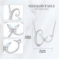 wholesale 925 Sterling Silver C Initial Butterfly Necklace Elegant Gift for Women-0-2
