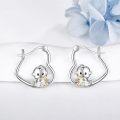 wholesale 925 Sterling Silver Monkey and Banana Hoop Earrings for Kids-0-3