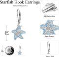 wholesale 925 Sterling Silver Cubic Zirconia Starfish Ocean Earrings for Women 12mm Summer Tropical Vacation Jewelry Gift-0-2