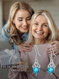wholesale 925 Sterling Silver Heart Birthstone Celtic Knot Dangle Leverback Earrings-0-71