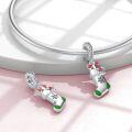 wholesale 925 Sterling Silver Christmas Stocking Charm Bracelet with Enamel and Crystal Accents - Holiday Gifts for Women & Teenage Girls-0-2