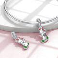 wholesale 925 Sterling Silver Christmas Stocking Charm Bracelet with Enamel and Crystal Accents - Holiday Gifts for Women & Teenage Girls-0-2