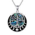wholesale 925 Sterling Silver Tree Of Life Pendant With Moon Phase And Abalone Shell Design-0-0