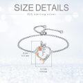wholesale TOUPOP Rose Heart Bracelet For Women Sterling Silver Butterfly Initial F Letter Link Bracelet Anniversary Birthday Christmas Jewelry Gifts For Her Wife Girlfriend, Large -0-5