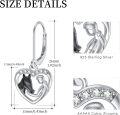 wholesale 925 Sterling Silver Horse Head in Heart Shape Dangle Earrings for Women-0-3