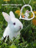 wholesale 925 Sterling Silver Heart Bunny Carrot Love You Forever Pendant Necklace Gift for Women-0-2