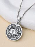 wholesale 925 Sterling Silver Saint Florlan Protect Us Religious Medal Pendant Necklace for Women and Men-0-4