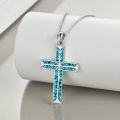 wholesale Sterling Silver Origami Cross Pendant Religious Necklace Jewelry for Women Men - Rhodium Plated-0-2