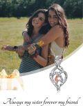 wholesale 925 Sterling Silver Heart Infinity Pendant with Sisters Forever Friendship Necklace-0-1