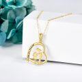 wholesale 14K Gold Father Daughter Necklace - Nickel-Free, Lead-Free, Cadmium-Free, Hypoallergenic, High Polish, Elegant Gift Box-0-2