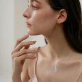 wholesale 925 Sterling Silver Teardrop Turquoise Mermaid Pendant Necklace for Women-0-1