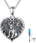 wholesale 925 Sterling Silver Angelic Tiger & Butterfly Heart Pendant Cremation Jewelry Keepsake Urn Necklace with Chain and Funnel Set-0-0