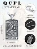 wholesale 925 Sterling Silver St Anthony Protect Us Charm Mens Chain Necklace-0-1
