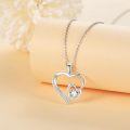 wholesale 925 Sterling Silver Heart-Shaped Pendant with Cubic Zirconia Necklace for Women-0-3