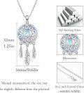 wholesale 925 Sterling Silver Dreamcatcher Feather Pendant Necklaces with Blue Opal Stone for Women - I Love You to the Moon & Back-0-4