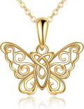 wholesale 14K Gold Celtic Knot Butterfly Pendant Necklace for Women-0-0