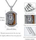wholesale 925 Sterling Silver Tiger's Eye Stone Lion Head Pendant Necklace  for Men Gothic Punk Rock Jewelry-0-5