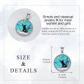 wholesale 925 Sterling Silver Turquoise Stone Star Black Cat Pendant Necklace Gift for Women-0-5