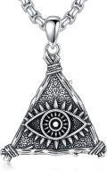 wholesale 925 Sterling Silver Triangle Evil Eye Pendant Necklace  for Men & Women-0-0