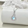 wholesale 925 Sterling Silver Teardrop Moonstone Floral Filigree Pendant Necklace Gift for Women-0-2