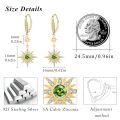 wholesale 925 Sterling Silver Gold-Plated Moonstone & Opal Starburst Leverback Drop Earrings-0-64