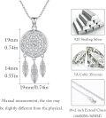 wholesale 925 Sterling Silver Dreamcatcher Feather Pendant Necklaces for Women - I Love You to the Moon & Back-0-2