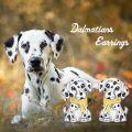 wholesale 925 Sterling Silver Dalmatian Dog Stud Earrings with Yellow Scarf for Women - Pet Lover Gift-0-1