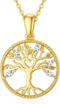 wholesale 14K Gold Tree Of Life Pendant Necklace For Women - Cubic Zirconia Accents-0-0