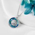 wholesale 925 Sterling Silver Blue Crystal Unicorn Pendant Necklace for Women-0-4