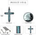 wholesale 925 Sterling Silver Turquoise Inlay Celtic Cross Pendant Necklace for Men & Women - Christian Religious s-0-3