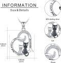 wholesale 925 Sterling Silver Heart Love Cats Forever Pendant Necklace for Women-0-2