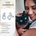 wholesale 925 Sterling Silver Unicorn Cat Moonstone Stud Earrings-0-4