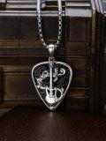 wholesale 925 Sterling Silver Guitar Music Note Pendant Necklace for Men Women -0-5