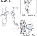 wholesale 925 Sterling Silver Mermaid Opal Starfish Studs Huggies Earrings for Women and Girls-0-2